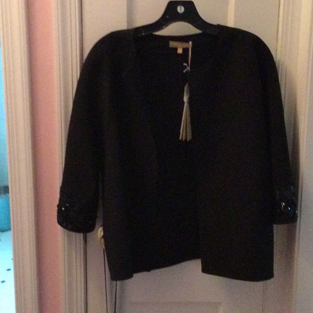 Michael Kors Collection Black Blazer With Sequined Sleeves